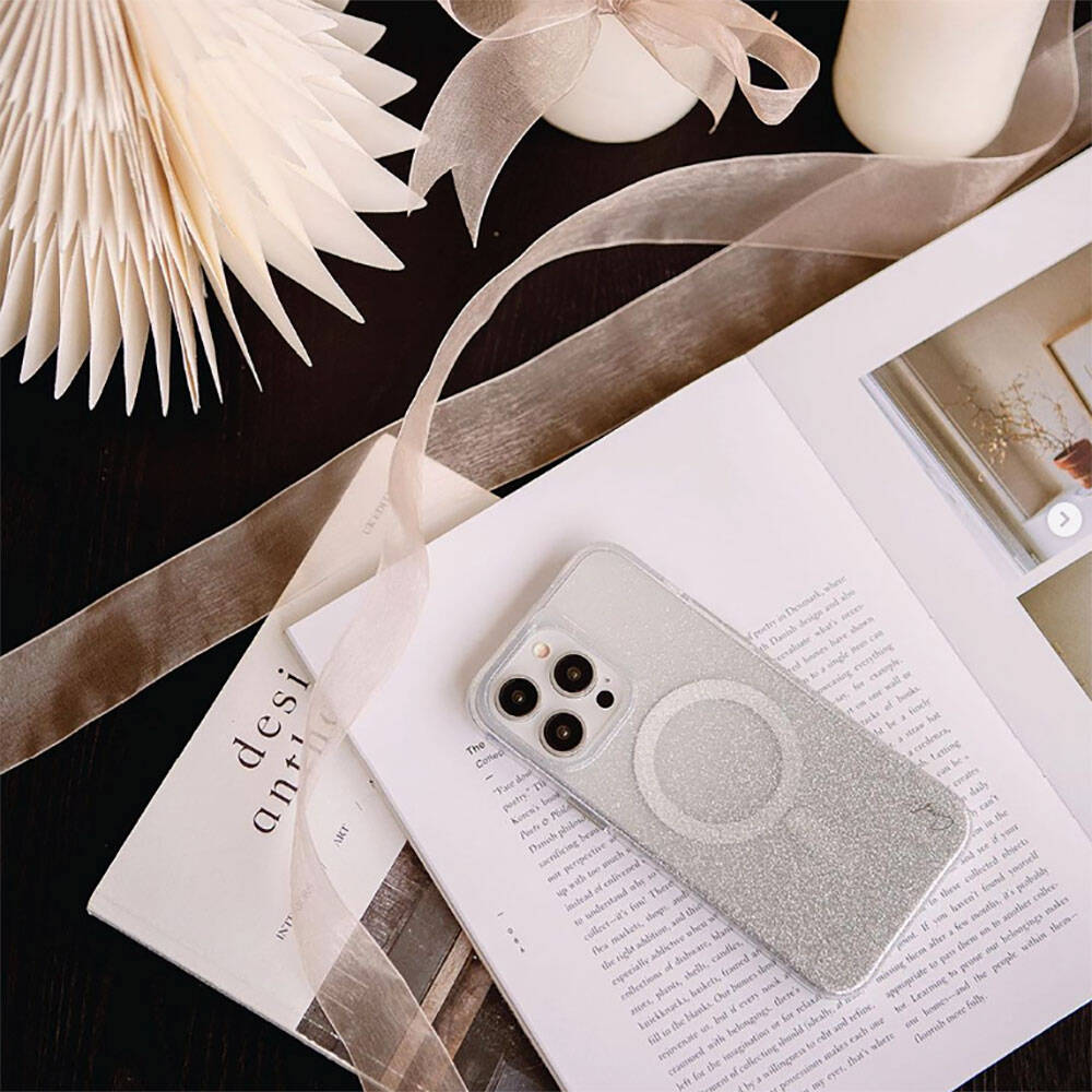 Coehl Lumino iPhone 14 M-safe Şarj Özellikli Simli Arka Yüzey Telefon Kılıfı Coehl Lumino iPhone 14 M-safe Şarj Özellikli Simli Arka Yüzey Telefon Kılıfı